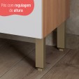 Cozinha Completa Macadâmia 5 Pçs C/ Balcão Freijó/Branco - Telasul