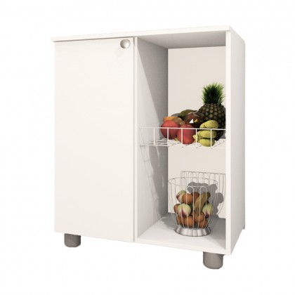 Balcão Fruteira âmbar 1 Porta Branco - Telasul