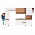 Cozinha Completa Macadâmia com Balcão de Pia Freijó/Branco - Telasul