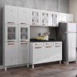 Cozinha Aço Completa Mirage New 5 Vidros C/Balcão Branco - Telasul