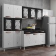 Cozinha Aço Completa Mirage New 5 Vidros C/Balcão Branco/Preto - Telasul