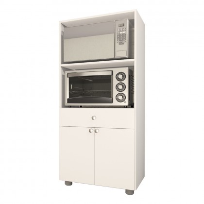Armário de Cozinha Paneleiro âmbar 2 Portas 1 Gaveta Branco - Telasul