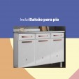 Cozinha Aço Completa Mirage New 3vidros Balcão P/ Pia Branco - Telasul