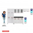 Cozinha Aço Completa Mirage New 3vidros Balcão P/ Pia Branco - Telasul