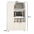 Armário de Cozinha Multiuso âmbar 3 Portas Forno e Micro Branco - Telasul