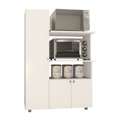 Armário de Cozinha Multiuso âmbar 3 Portas Forno e Micro Branco - Telasul
