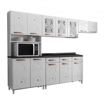 Cozinha de Aço Completa Mirage com Balcão Branco - Telasul