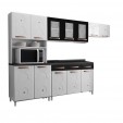 Cozinha de Aço Completa Mirage com Balcão Branco/Preto - Telasul