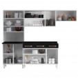 Cozinha de Aço Completa Mirage com Balcão Branco/Preto - Telasul