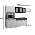 Cozinha de Aço Completa Mirage com Balcão Branco/Preto - Telasul