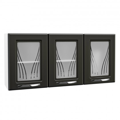 Armário de Cozinha Aéreo Triplo Star New Branco/Preto - Telasul