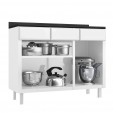 Balcão de Cozinha de Aço Triplo Star New C/ Tampo Branco - Telasul