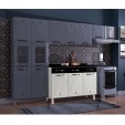 Balcão de Cozinha de Aço Triplo Star New C/ Tampo Branco/Preto - Telasul