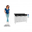 Balcão de Cozinha de Aço Triplo Star New C/ Tampo Branco/Preto - Telasul