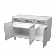 Balcão de Cozinha de Aço Triplo Star New P/ Pia Branco - Telasul