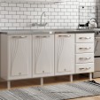 Balcão de Cozinha de Aço Star New S/Tampo P/ Pia Branco - Telasul