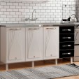 Balcão de Cozinha de Aço Star New S/Tampo P/ Pia Branco/Preto - Telasul