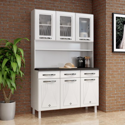 Armário de Cozinha de Aço Kit Triplo Star New Branco - Telasul