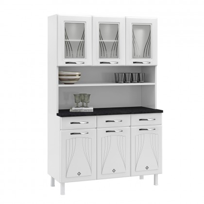 Armário de Cozinha de Aço Kit Triplo Star New Branco - Telasul