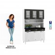 Armário de Cozinha de Aço Kit Triplo Star New Branco/Preto - Telasul