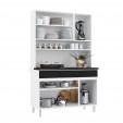 Armário de Cozinha de Aço Kit Triplo Star New Branco/Preto - Telasul