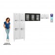 Cozinha de Aço Compacta Star New 3 Peças Branco/Preto - Telasul