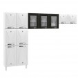 Cozinha de Aço Compacta Star New 3 Peças Branco/Preto - Telasul