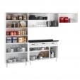 Cozinha de Aço Completa Star New C/ Vidro e Balcão Branco - Telasul