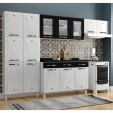 Cozinha de Aço Completa Star New C/ Vidro e Balcão Branco/Preto - Telasul