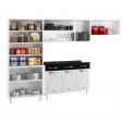 Cozinha de Aço Completa Star New C/ Vidro e Balcão Branco/Preto - Telasul