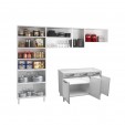 Cozinha de Aço Completa Star New 3vidros Balcão P/ Pia Branco - Telasul