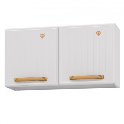 Armário de Cozinha de Aço Aéreo Duplo Diamante Branco - Telasul