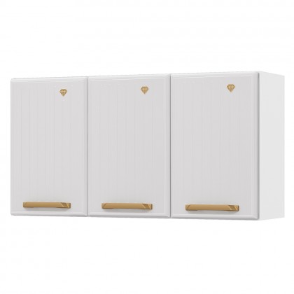 Armário de Cozinha de Aço Aéreo Triplo Diamante Branco - Telasul