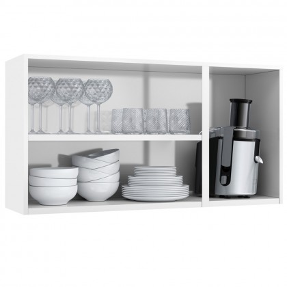 Armário de Cozinha Aço Aéreo Triplo C/ Vidro Diamante Branco - Telasul