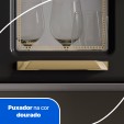 Armário de Cozinha Aço Aéreo Triplo C/ Vidro Diamante Branco/Preto - Telasul