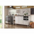 Balcão de Cozinha de Aço Star New 150cm para Pia Branco/Preto - Telasul