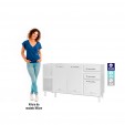 Balcão de Cozinha de Aço Star New 150cm para Pia Branco - Telasul