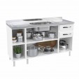Balcão de Cozinha de Aço Star New 150cm para Pia Branco - Telasul