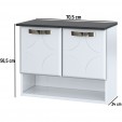 Balcão Gabinete para Banheiro em Aço Rubi 2 Portas Branco - Telasul