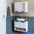 Balcão Gabinete para Banheiro em Aço Rubi 2 Portas Branco - Telasul