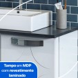 Kit Conjunto para Banheiro em Aço Rubi 4 Portas C/ Espelho Branco - Telasul