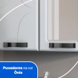 Kit Conjunto para Banheiro em Aço Rubi 4 Portas C/ Espelho Branco - Telasul