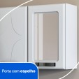Kit Conjunto para Banheiro em Aço Rubi 4 Portas C/ Espelho Branco - Telasul