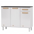 Balcão de Cozinha de Aço Triplo Diamante Smart C/ Tampo Branco - Telasul