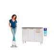 Balcão de Cozinha de Aço Triplo Diamante Smart C/ Tampo Branco - Telasul