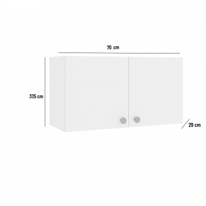 Armário Multiuso para Lavanderia Duo 70cm 2 Portas Branco - Telasul