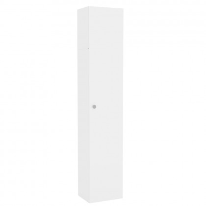 Armário Multiuso para Lavanderia Duo 1 Porta com Suporte para Vassoura Branco - Telasul