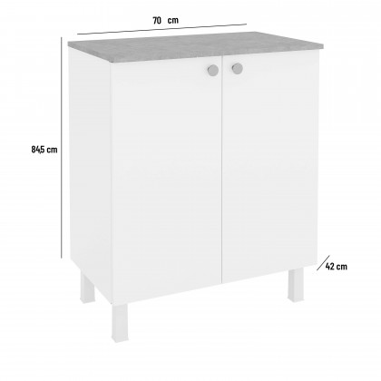 Armário Balcão Multiuso para Lavanderia Duo 2 Portas Branco - Telasul