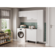 Conjunto Armário Multiuso para Lavanderia Duo 4 Peças Branco - Telasul