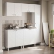 Conjunto Armário Multiuso para Lavanderia Duo 5 Peças Branco - Telasul